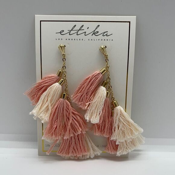 NWT Ettika Los Angeles Daydreamer Tassel Earrings - Picture 4 of 7
